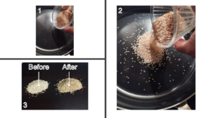 Za'atar: Sesame seeds toasting-the-sauce-lab