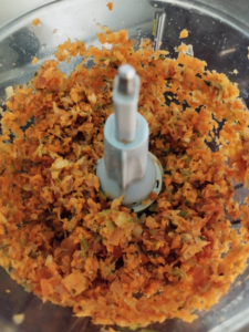 Vegetable peels need to be blended in a food processor.