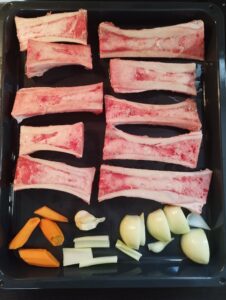 Ingredients ready to be baked at 230 deg C